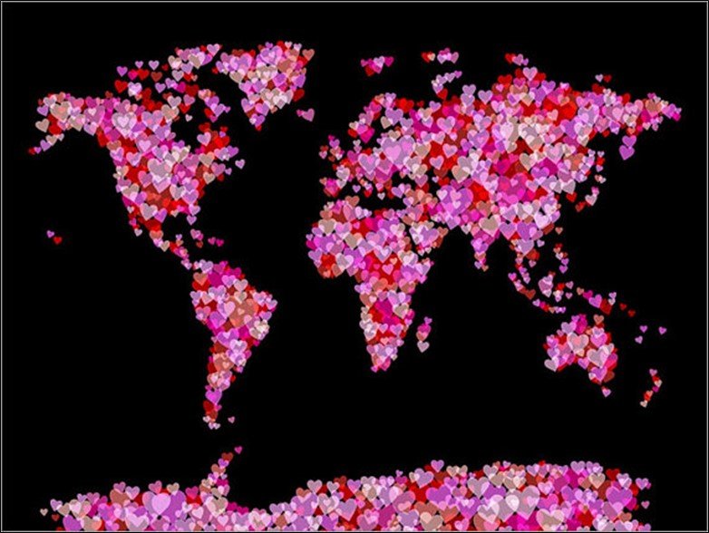 Love Hearts World Map