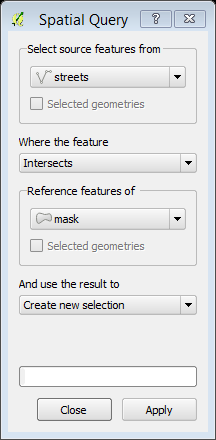 Spatial Query option