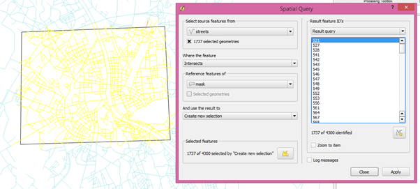 Spatial Query results