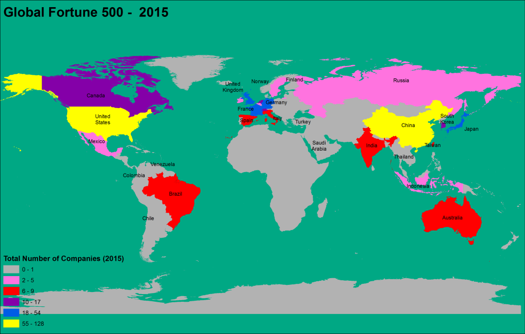 Global Fortune 500 - 2015 Thematic Map