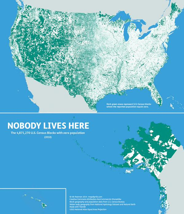 US Census Blocks with zero population