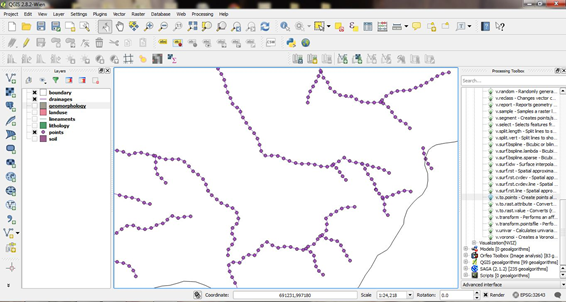 Figure 3: shows the points created along with the line