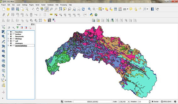 Figure 1 vector files loaded in the QGIS