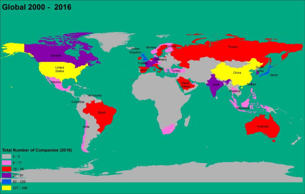 Thematic Map of the Forbes Global 2000 Company for the Year 2016