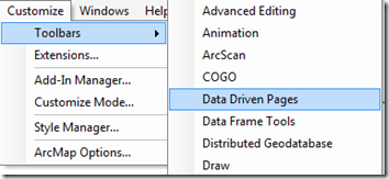 Data Driven Pages Toolbar